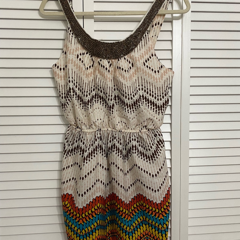 Multi-Color Sundress Beads Size Small Women Three Pink Hearts
